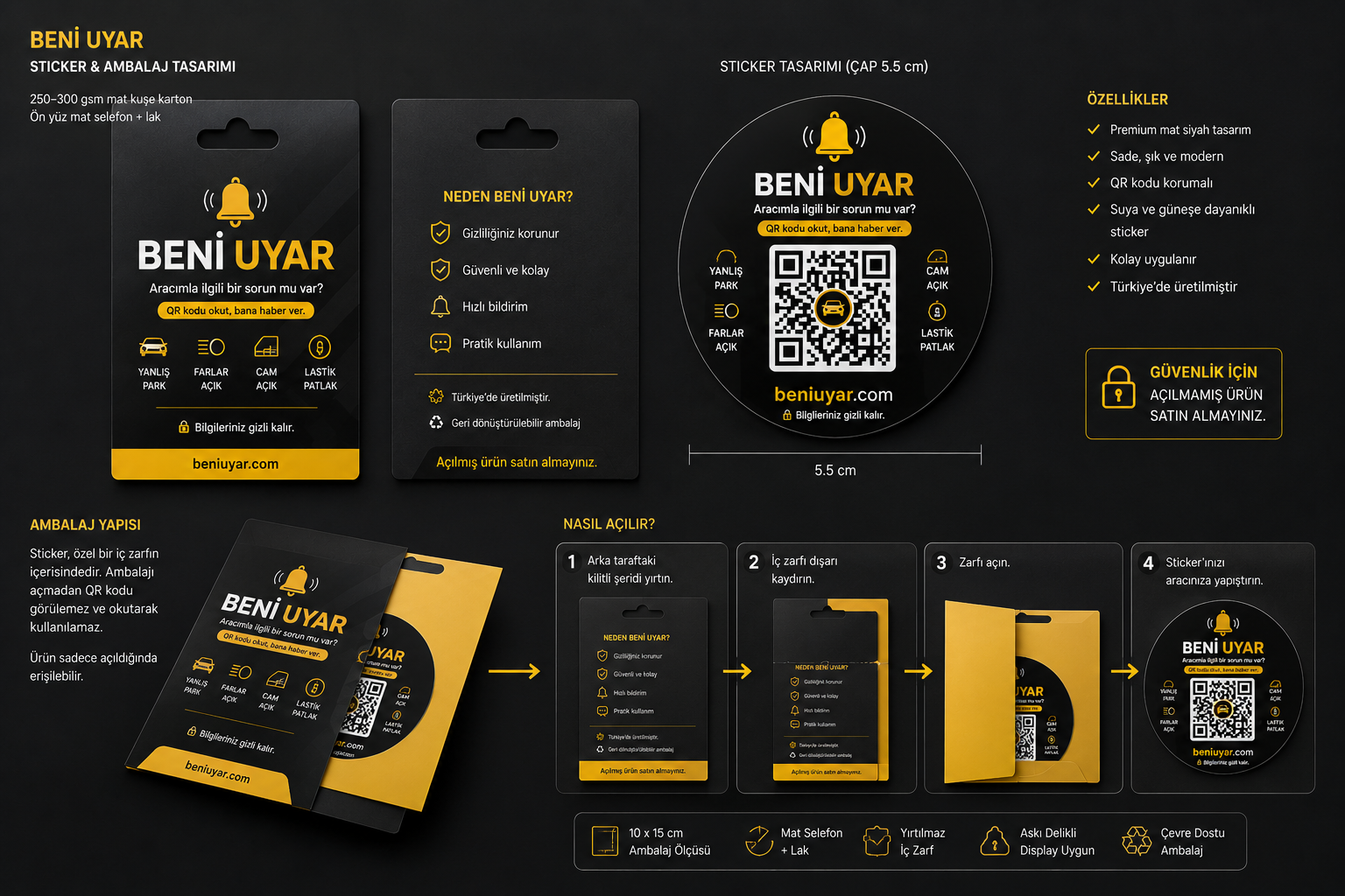 BENİ UYAR sticker ve ambalaj tasarımı